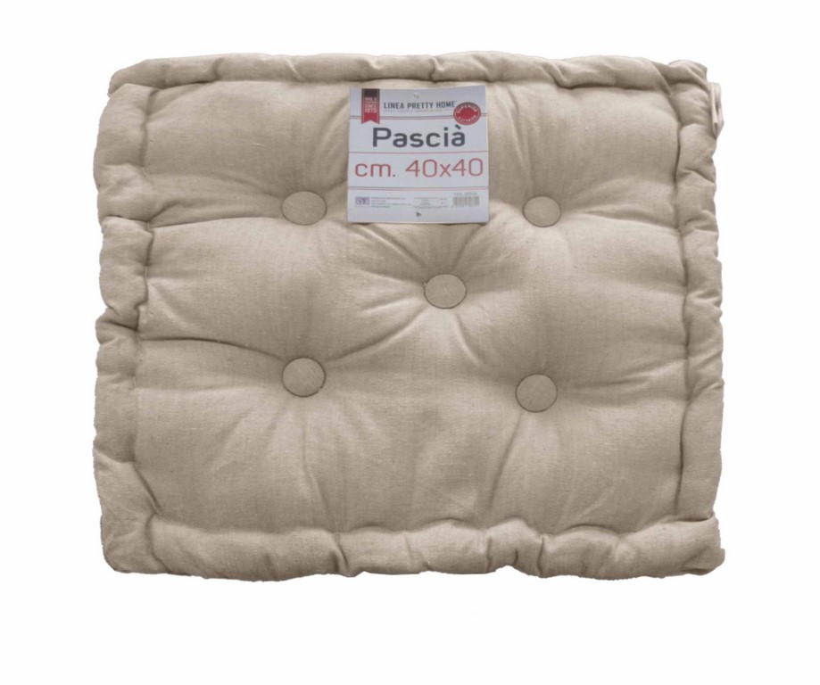 CUSCINO ARREDO MATTONELLA 40×40 BEIGE TRAPUNTATO CON BOTTONI FOUTON