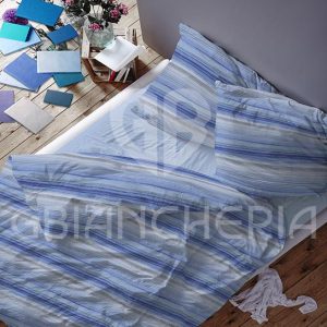 COPRIPIUMINO RIGA ARANCIONE IN 100% COTONE