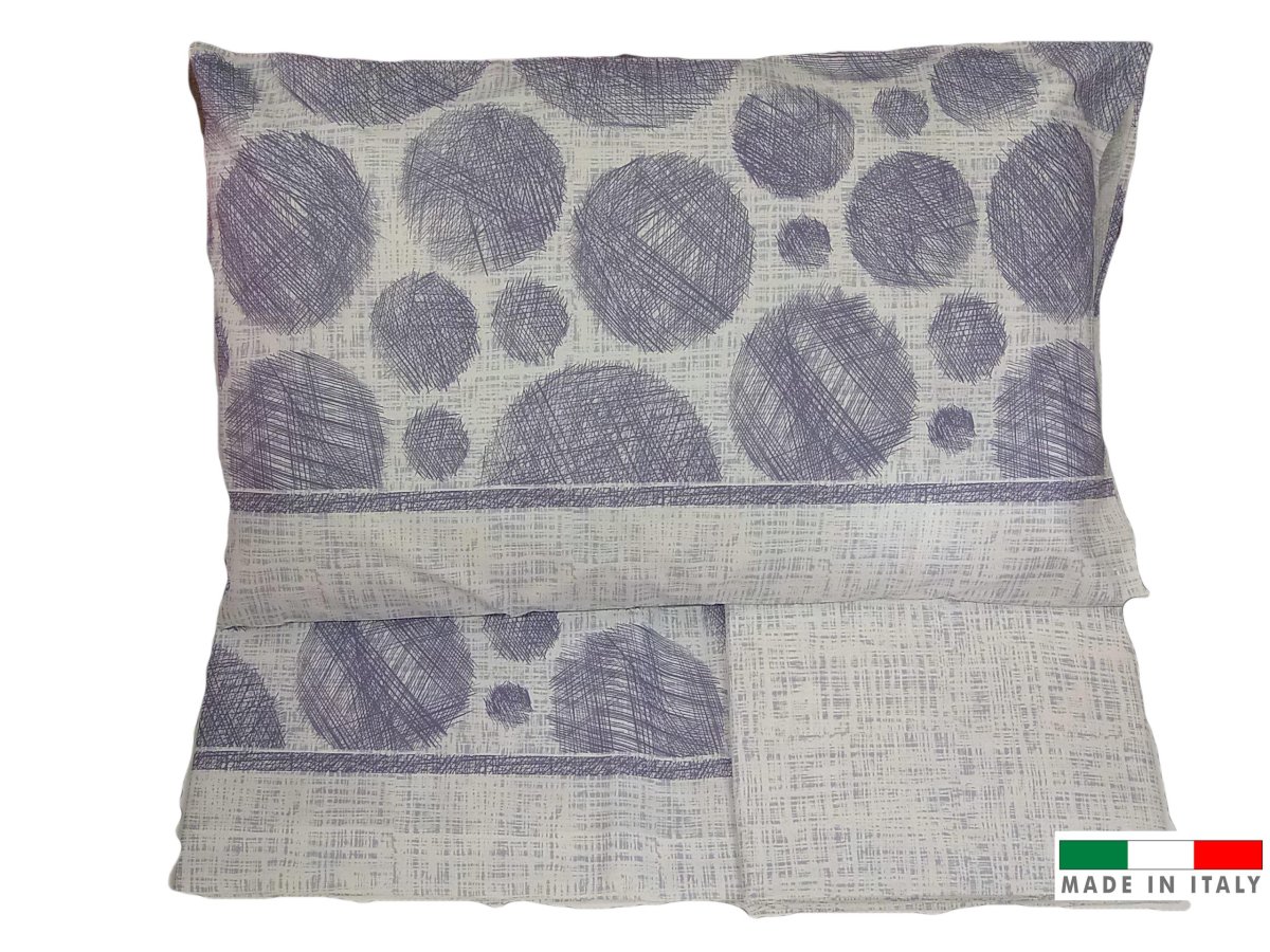 COMPLETO LETTO BOLLE BLU IN COTONE