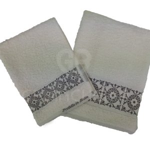 SALVIETTE BAGNO CERCHIO BIANCO GRIGIO