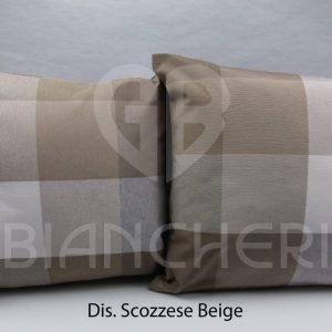 COPPIA CUSCINI SCOZZESE ECRU BEIGE
