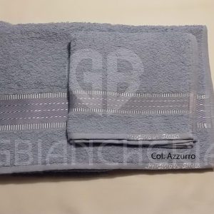 SALVIETTE BAGNO TINTA UNITA AZZURRE