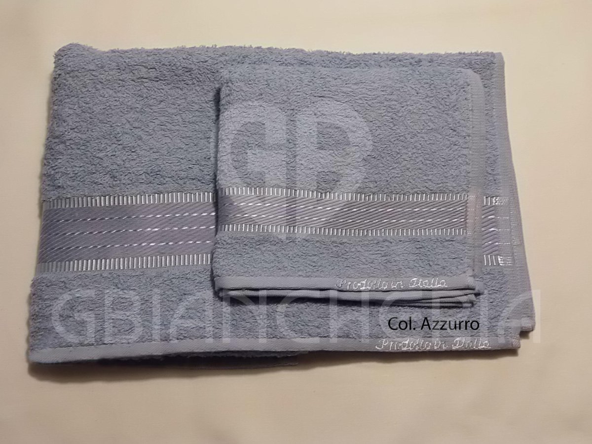 SALVIETTE BAGNO TINTA UNITA AZZURRE